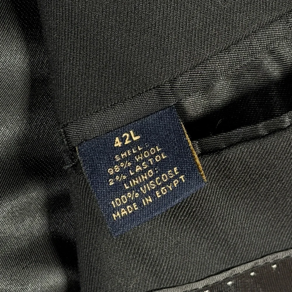 Brooks Brothers 346 Men Black Wool Stretch Blazer Jacket 42L Two Button 13516027